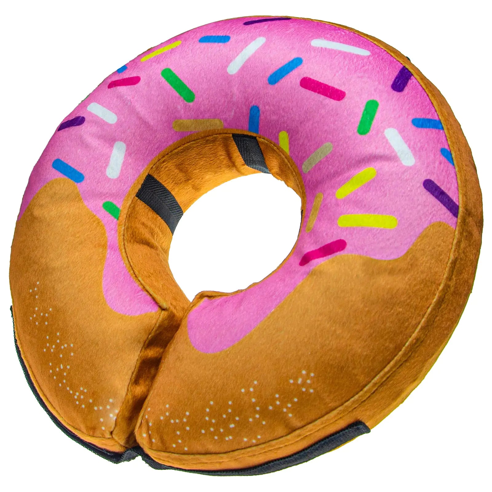BENCMATE Protective Inflatable Collar for Dogs and Cats - Soft Pet Recovery Collar Does Not Block Vision E-Collar (Large Donut-Strawberry)